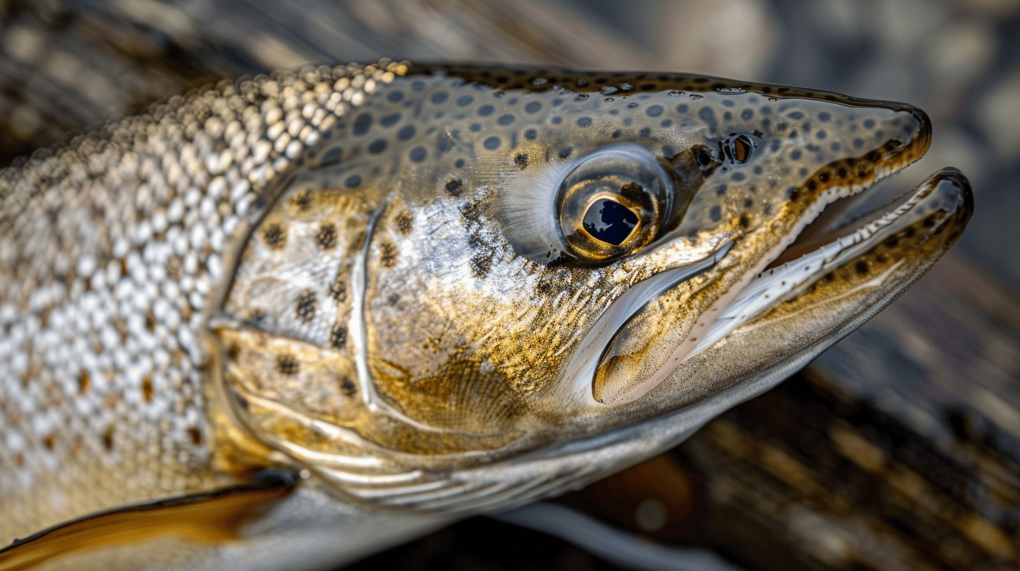 Closeup of a speckled trout.